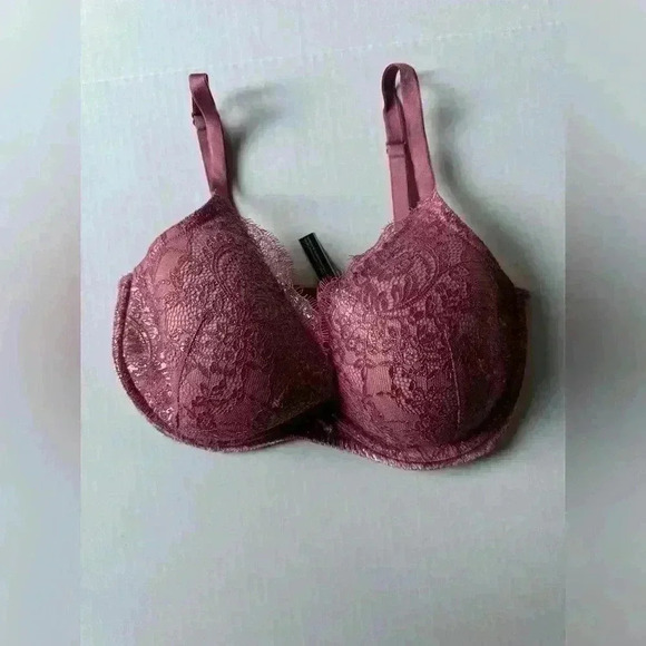 Victoria's Secret Women’s Plunge Dusty‎ Rose Gold Metallic Pink Bra Size 34 DD - Picture 1 of 7